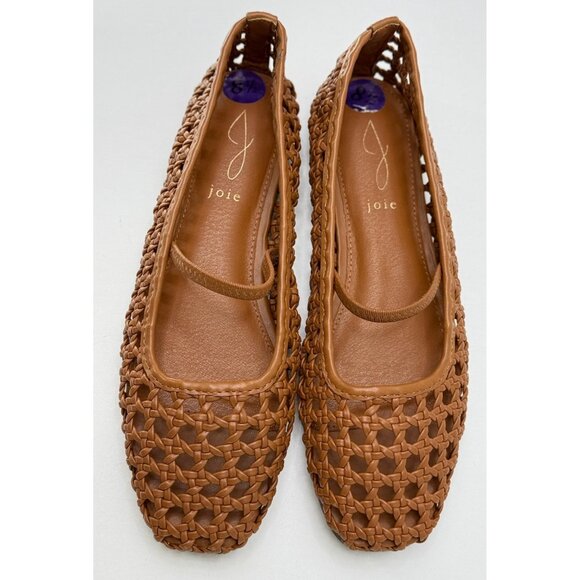 Joie Weavy Brown Ballet Flats with Strap Brown Size 8.5 $228 Beachy Coastal - Picture 3 of 10